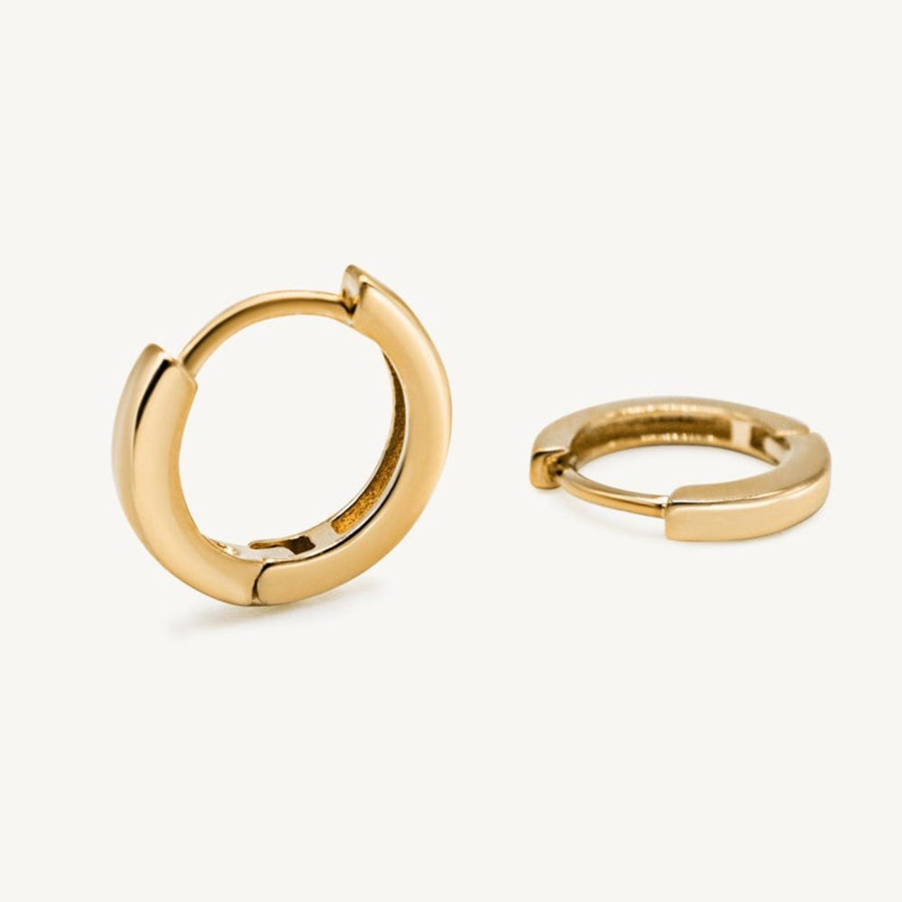 The Perfect Gold Hinged Mini Hoop Earrings - Picture 2 of 4
